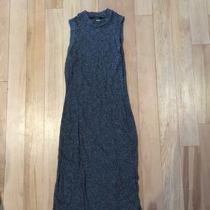 Madewell Grey ribbed midi tank dress